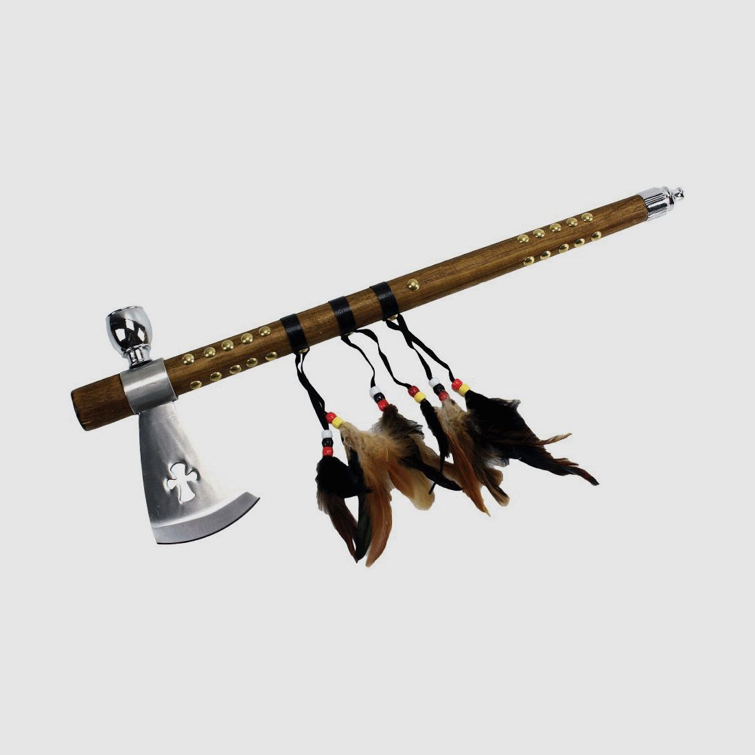 Indianer Tomahawk mit Friedenspfeife und Stahlklinge