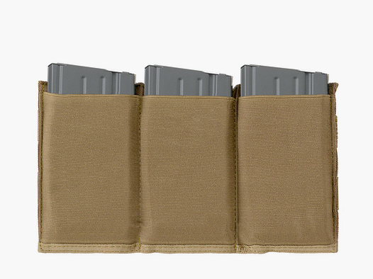 Elastic Triple SR25/M14/SCAR-H/HK417 Magazine Pouch - Coyote
