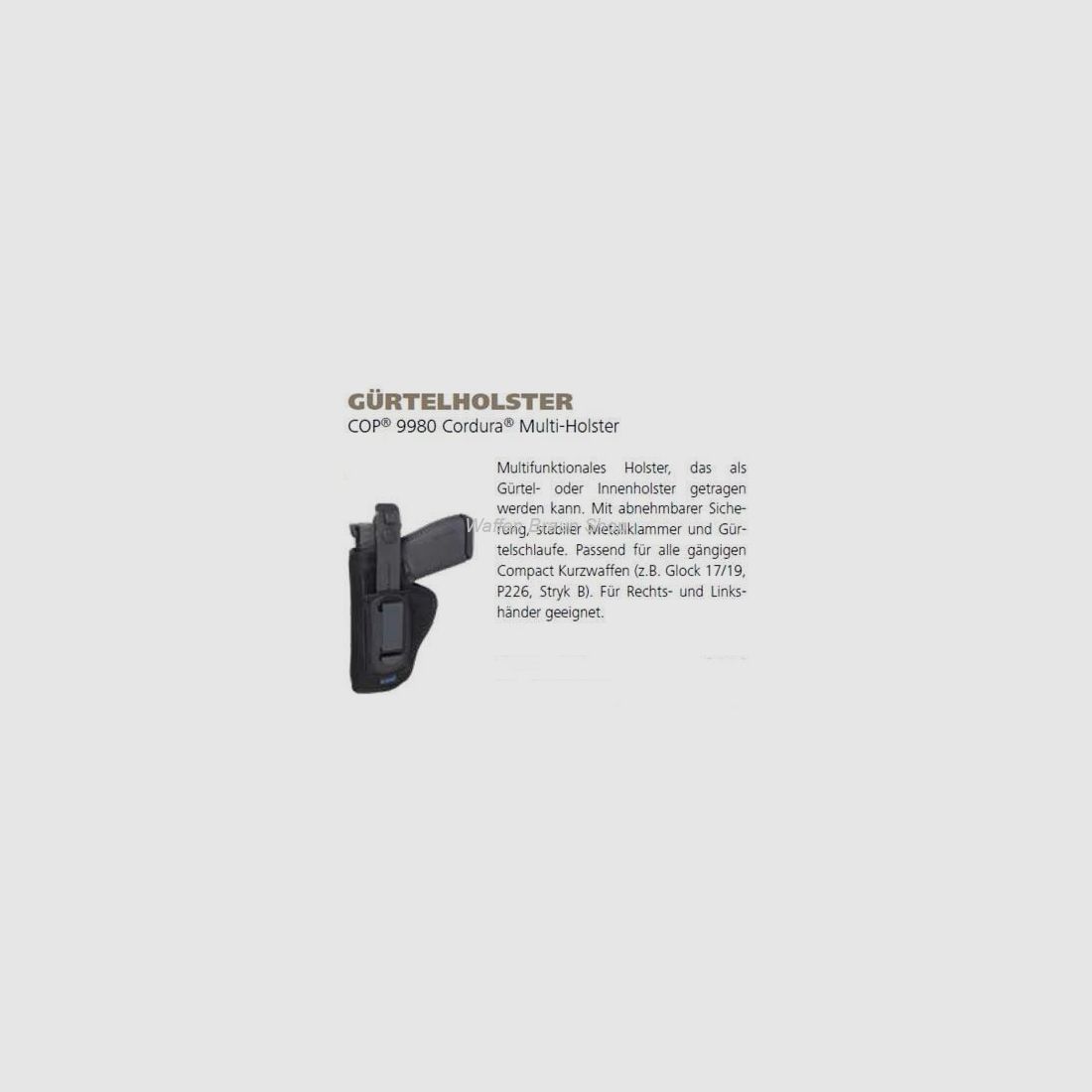 Gürtelholster COP® Cordura® Multi-Holster für alle gängigen Compakt Kurzwaffen