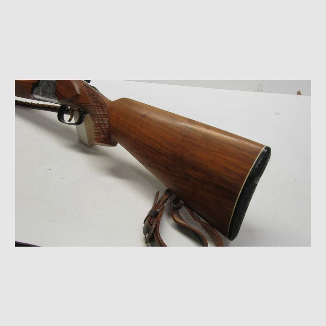 Bockdoppelflinte Laurona Spanien 12/70, LL 71 cm, sehr schöner Schaft 12/70