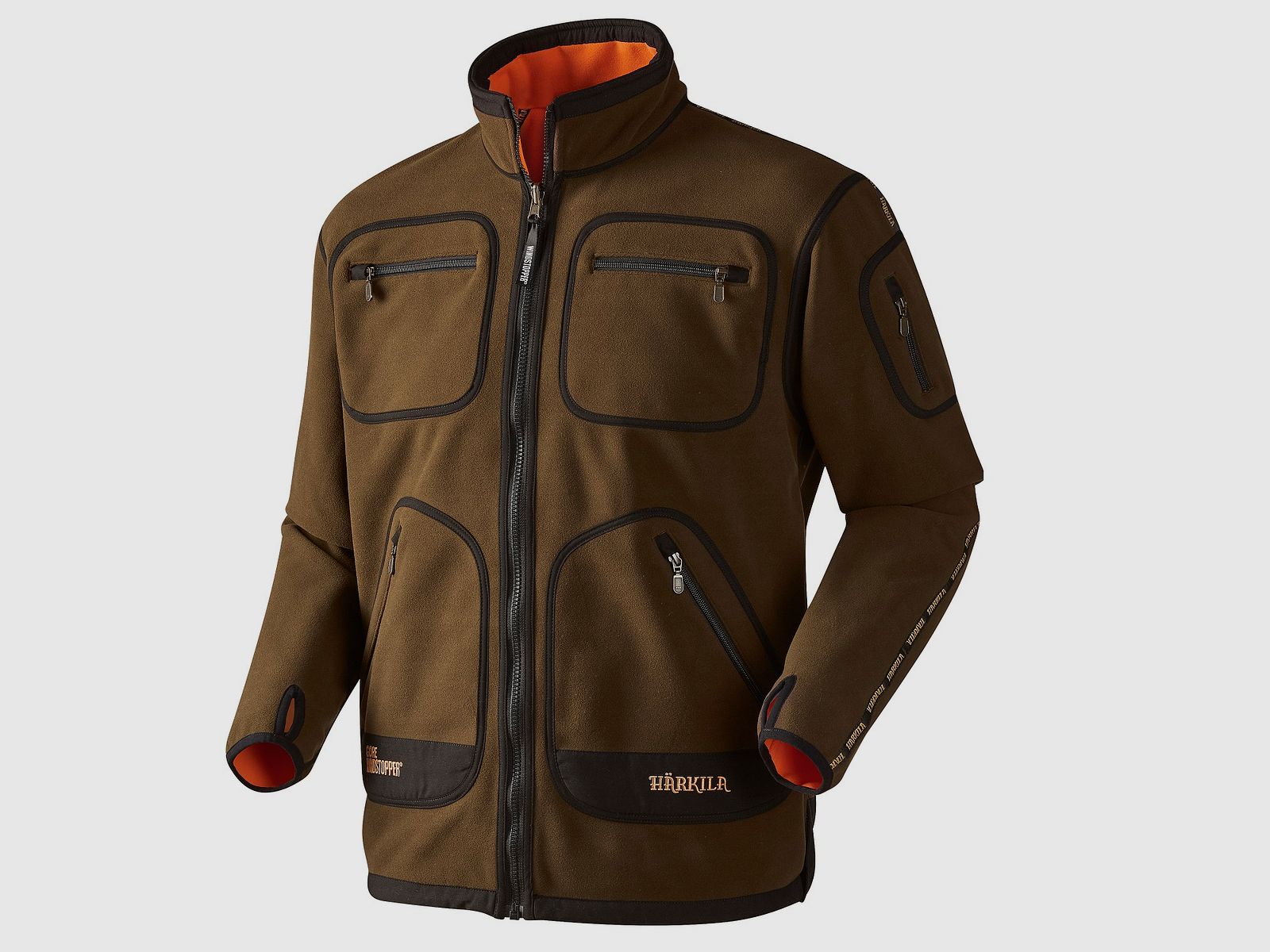 Hrkila Kamko Fleece Jacke Hunting Green/Orange Blaze