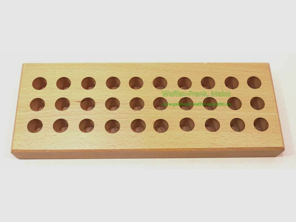 German, Manufacturer unknown loading board solid wood for cartridge bases < 14 mm