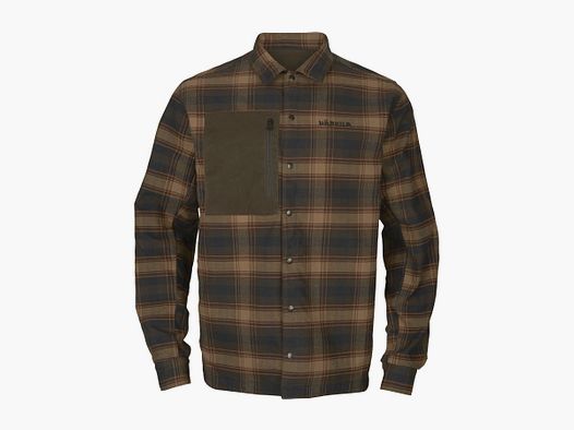 Härkila Eirik camisas reversibles cálidas/olivas enceradas para hombres para caza y ocio