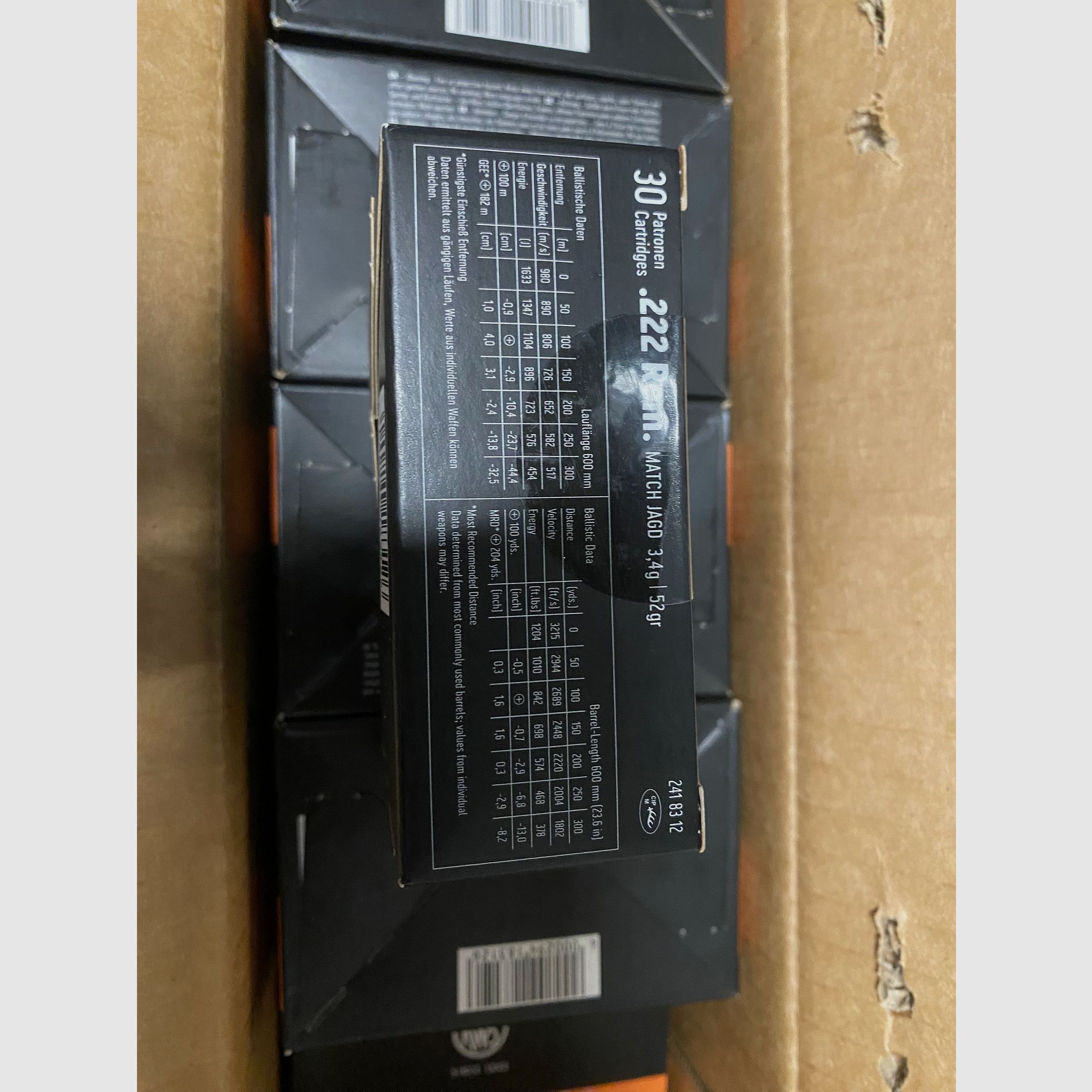 Ammunition .222 Rem RWS Match Hunting 52gr Match ammunition