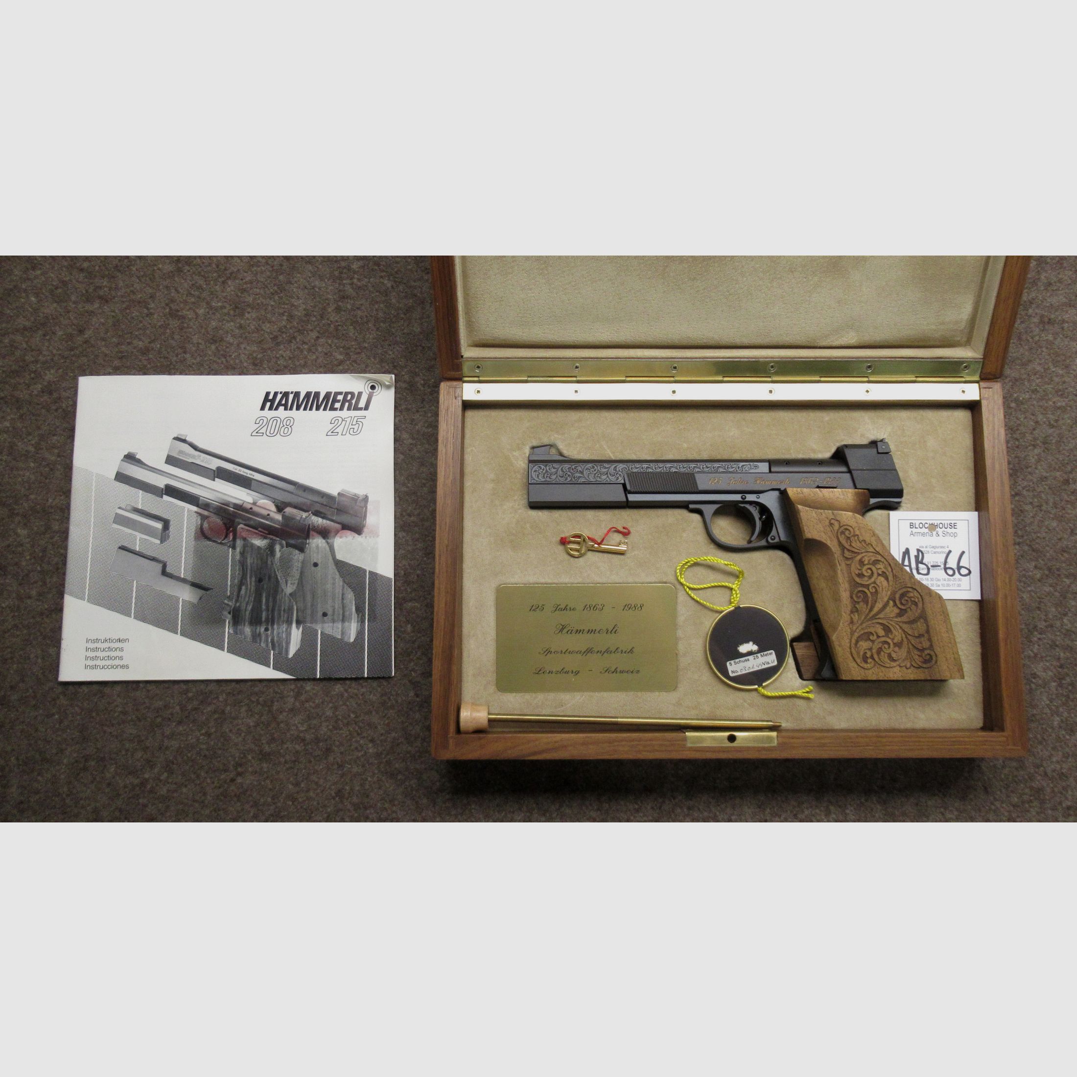 AB-66 Pistole HÄMMERLI Mod. 208 commemorativa Kal. .22lr, Bild 4 von 4