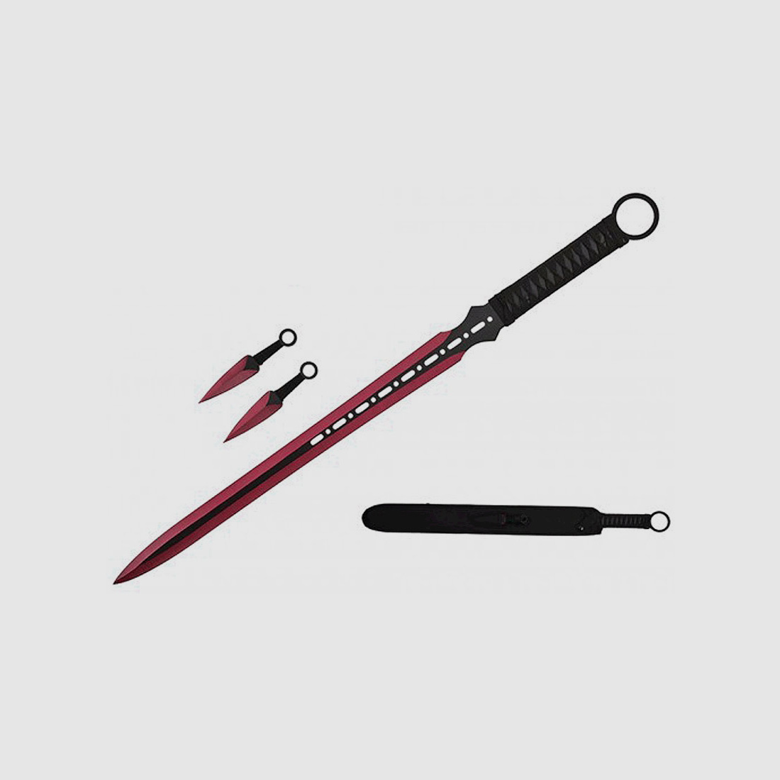 Ninja sword and kunai with carrying strap