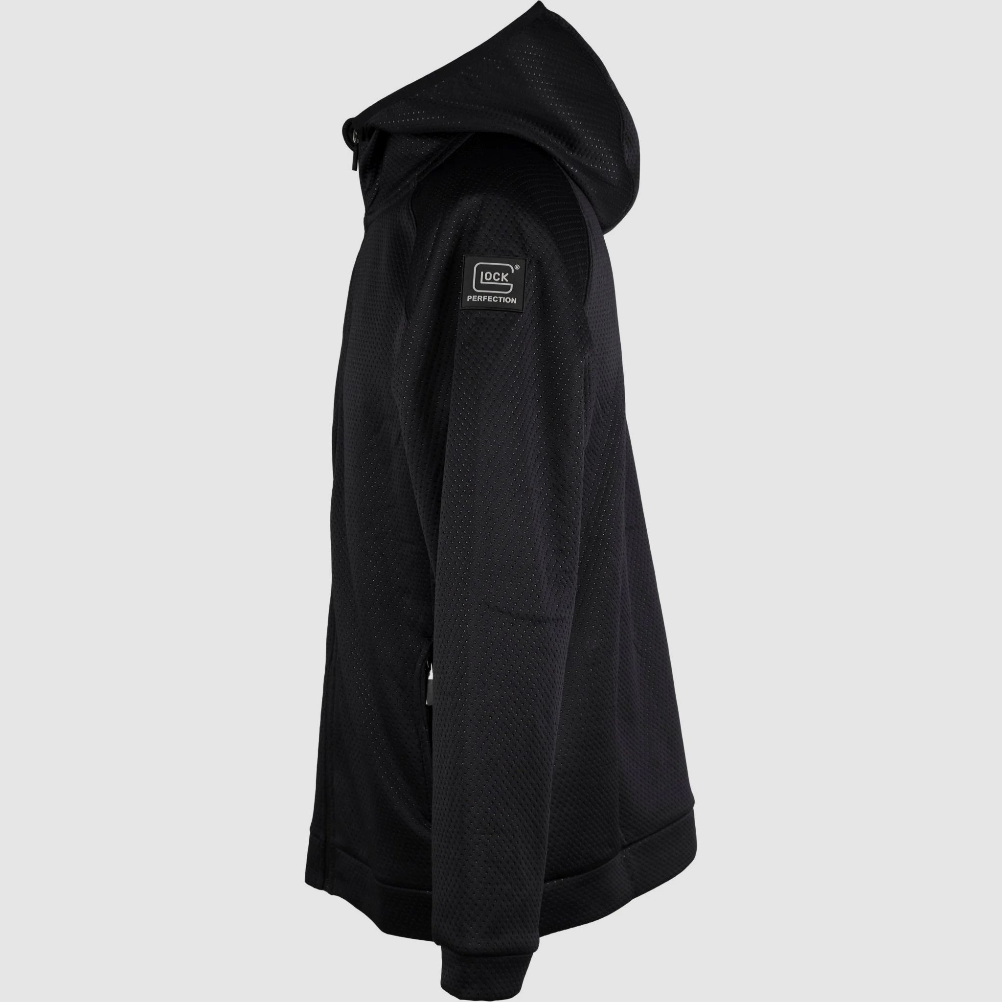 GLOCK Sweatjacket "Perfection" - Nero strutturato, taglia XL