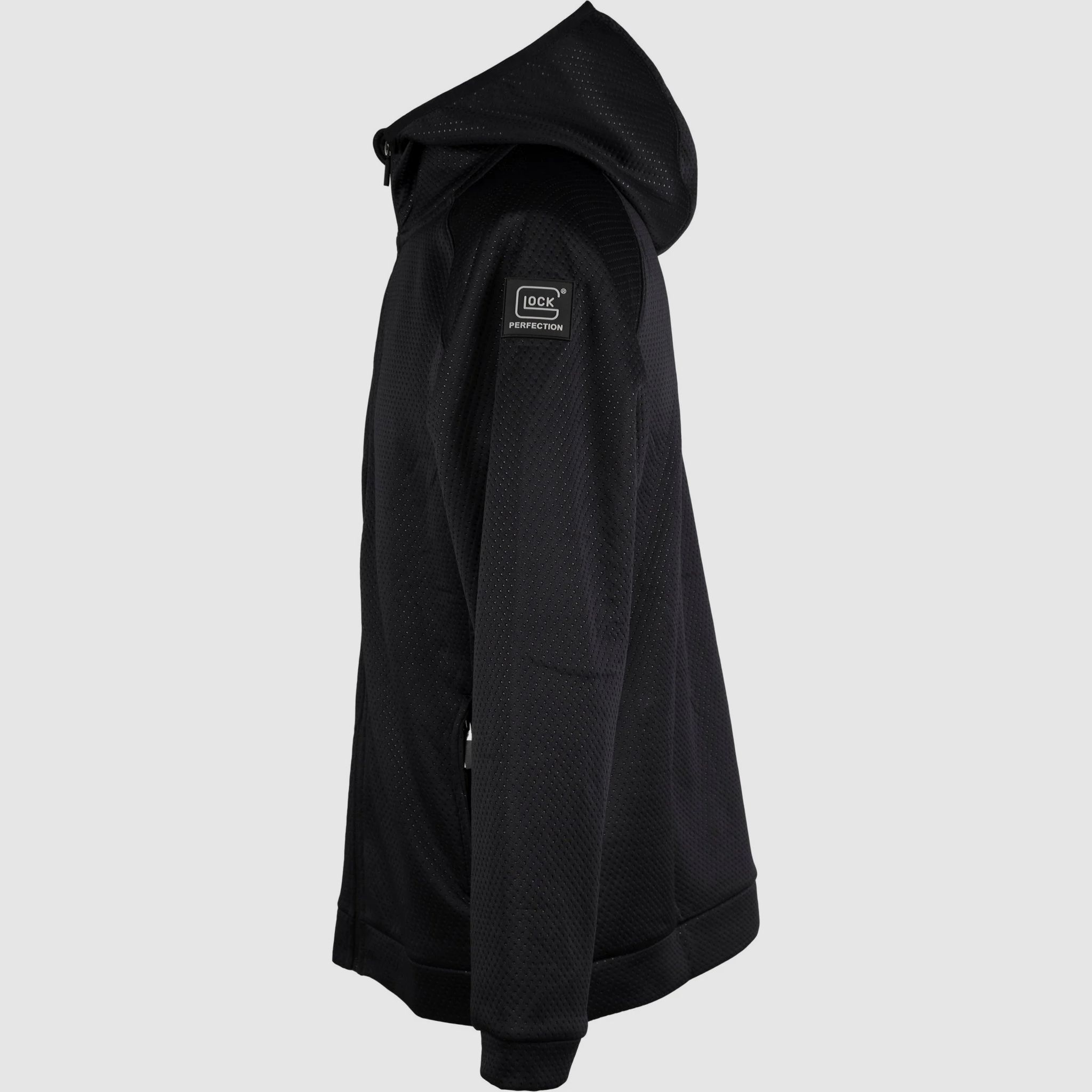 GLOCK Sweatjacket „Perfection“ – Schwarz strukturiert, Größe M