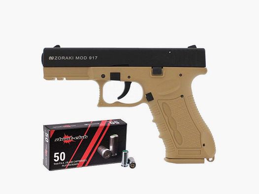 Zoraki 917 blank pistol Desert P.A.K. + blank cartridges