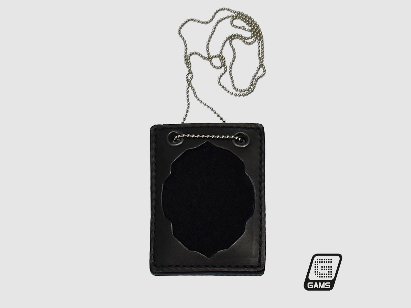 Ovaler Plattenhalter. Mit Kette und Gürtelclip. (Platte nicht enthalten), Bild 2 von 5