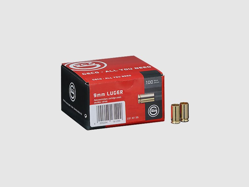 Geco Hülsen 9mm Para 100 Stück #2318129