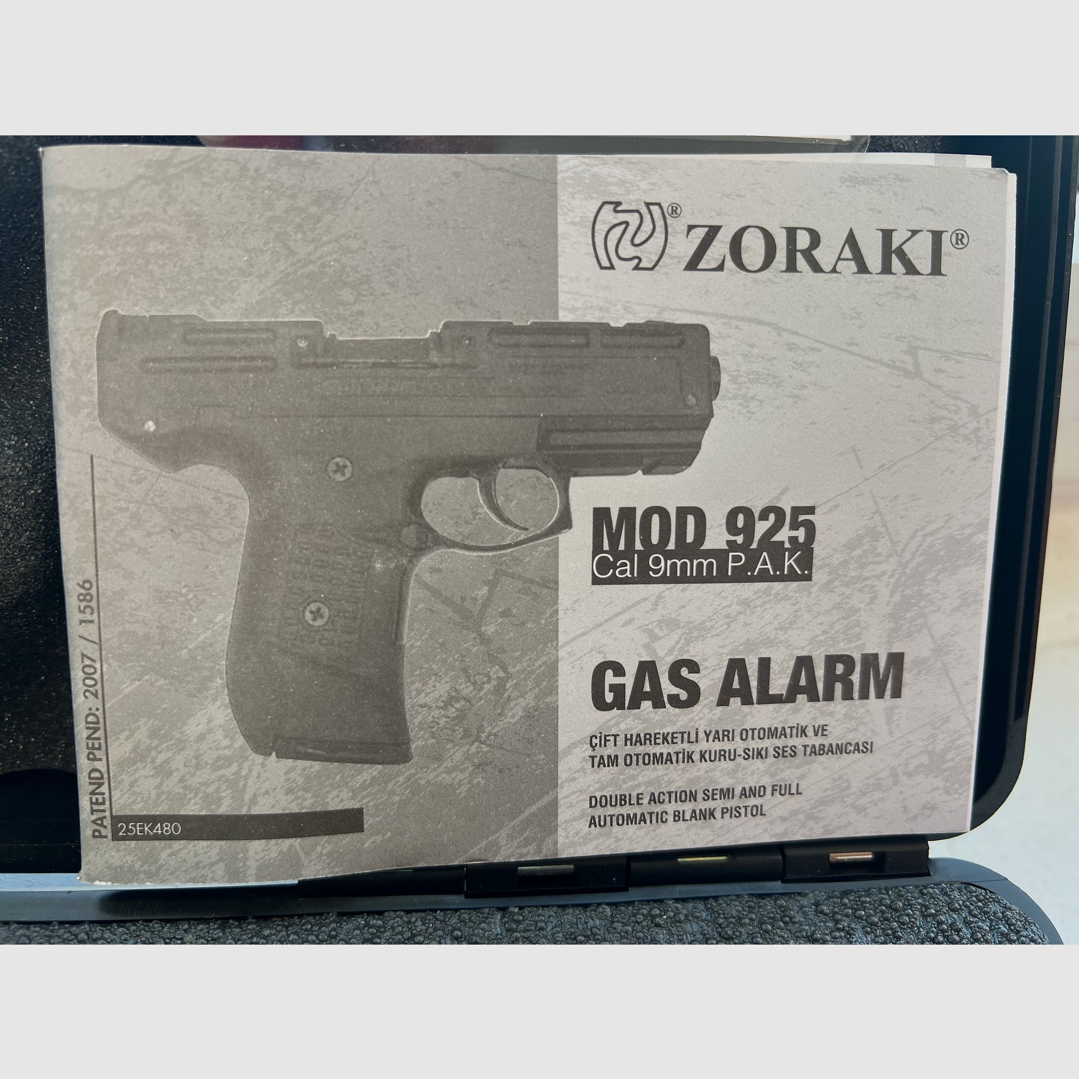 ZORAKI gas pistol (SRS) 925 black caliber 9mm P.A.