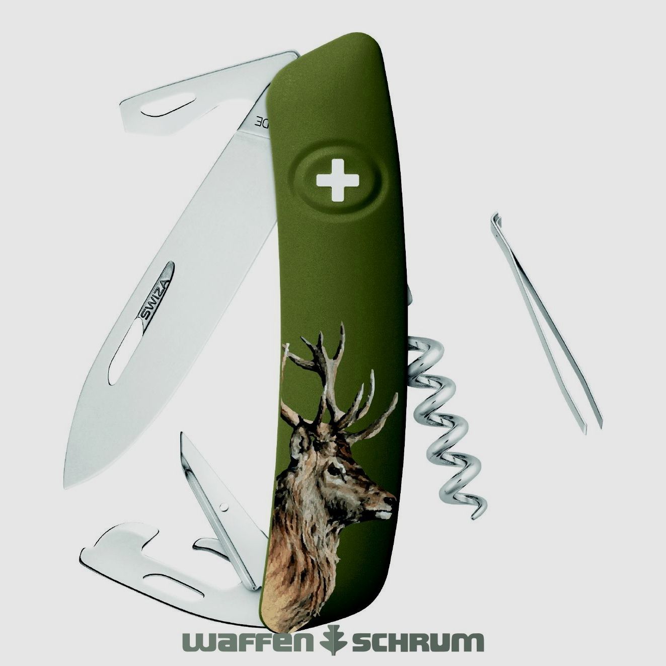 Swiza Klappmesser D05 Hirsch Klingenlänge: 7,5cm - Stahl 440 Klingensperre
