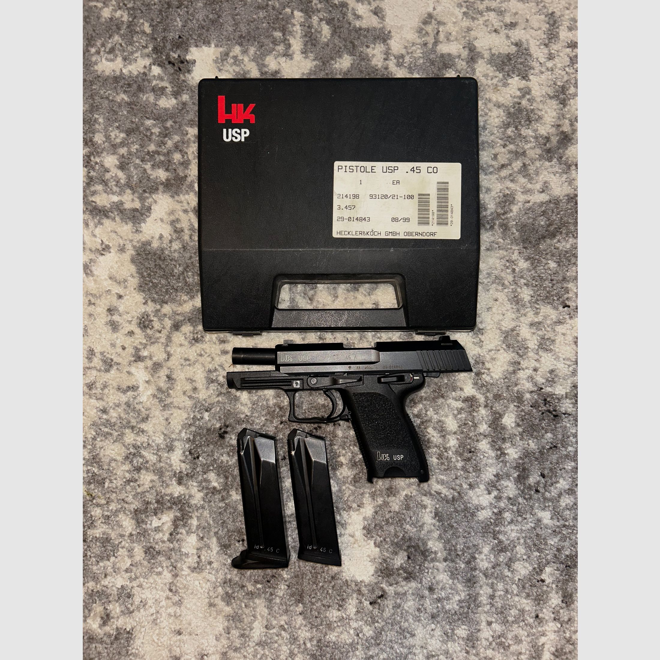 Heckler & Koch USP Compact .45 ACP | Ottimo stato | 2 caricatori | Valigetta originale