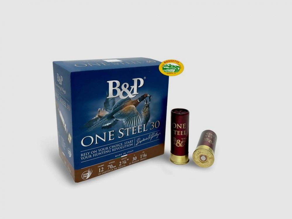 BASCHIERI & P. Patronen ONE STEEL 30 Kal. 12 gr. 30 p. 8,5 bleifrei