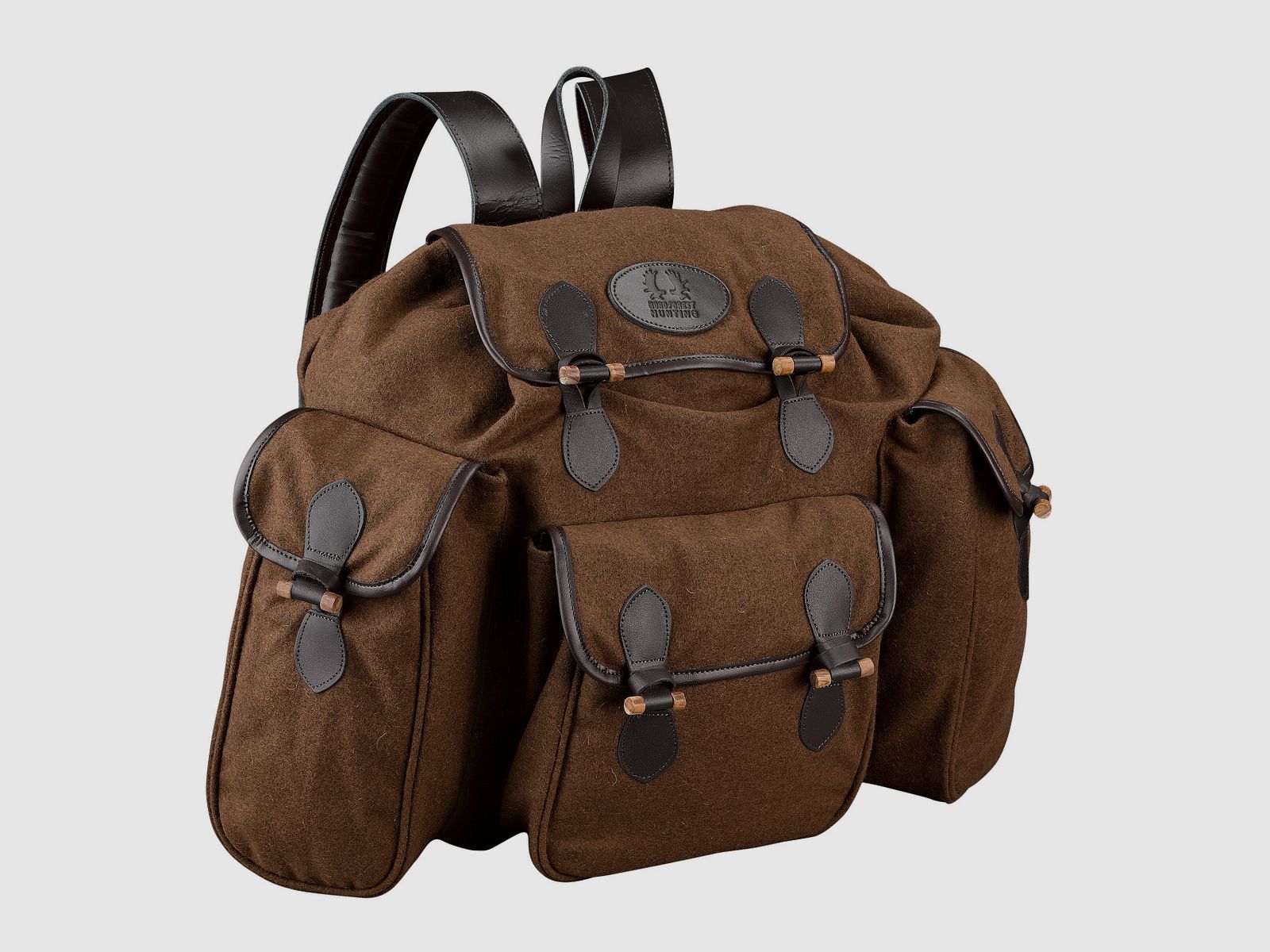 Nordforest Hunting Lodenrucksack mit Lederapplikationen