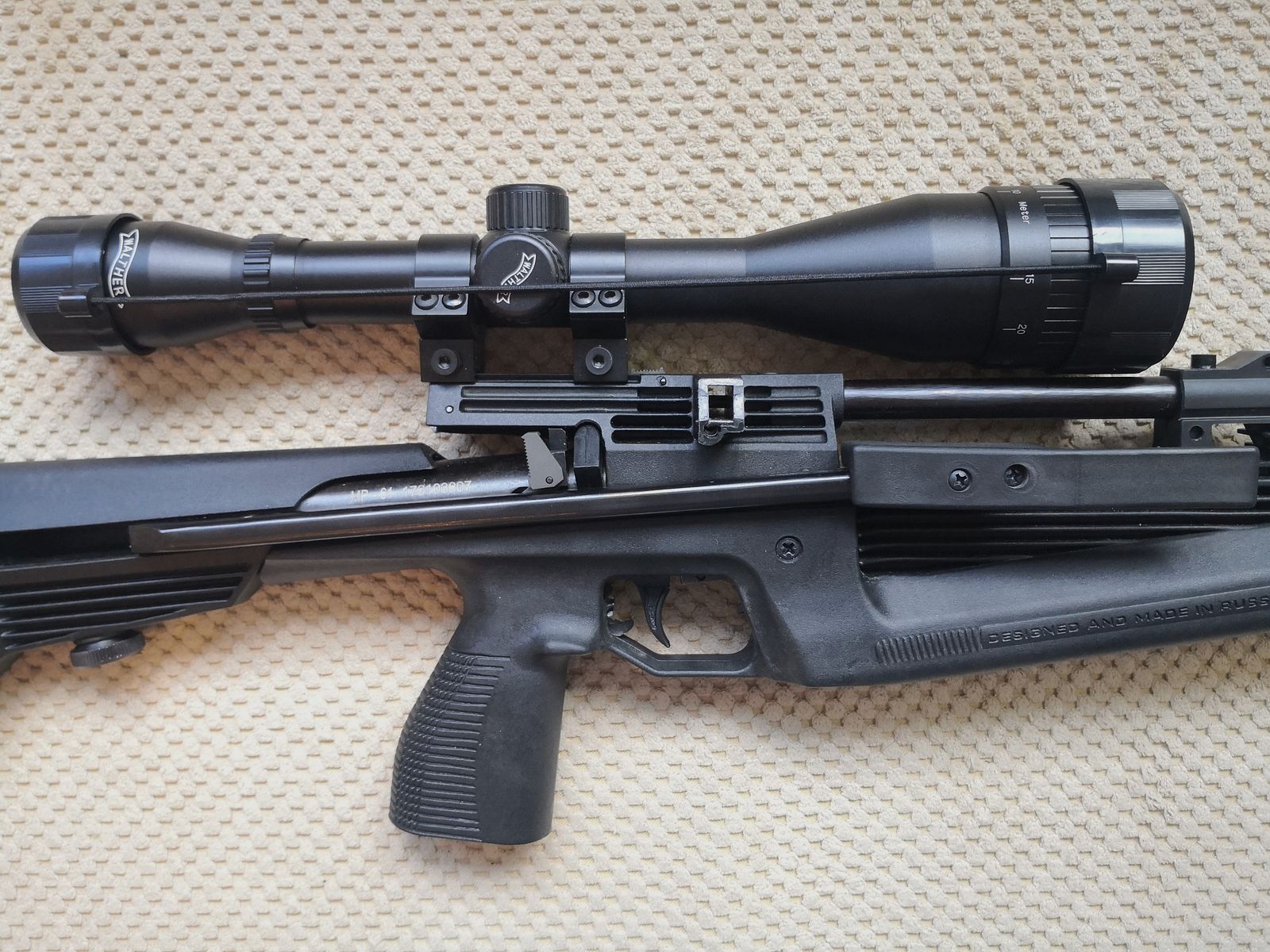 Air rifle Baikal MP61 + scope Walther ZF6x42 + gun case + 5 magazines 4.5mm/.177cal