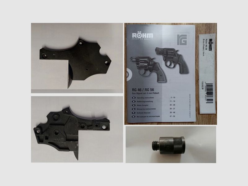 Original Zubehör für Röhm RG 56, Deckplatte Abschussbecher Gebrauchsanleitung Kofferaufkleber