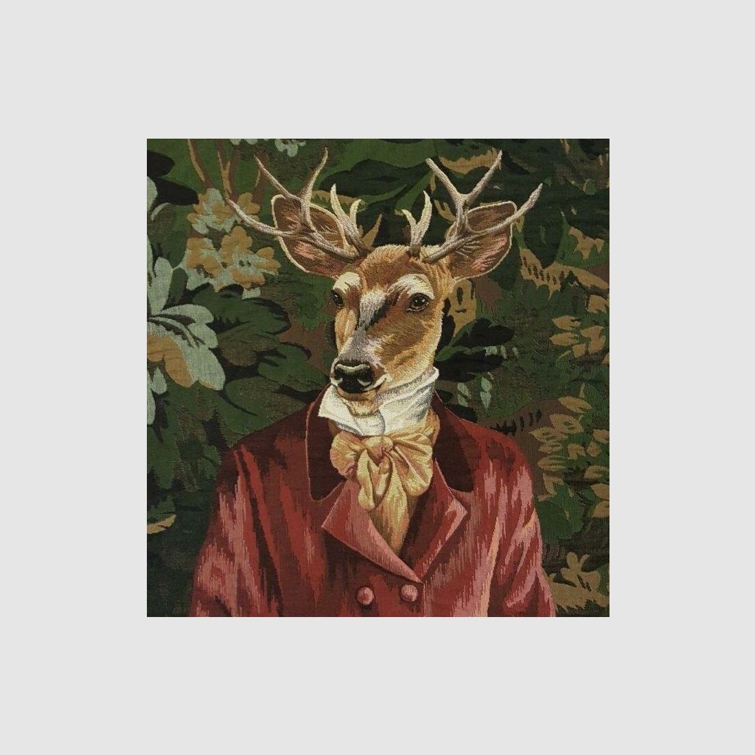 Cuscino Lovergreen motivo cuscino cervo giacca rossa