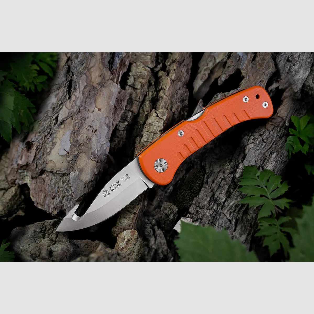Couteau de poche de chasse PUMA IP avec bon crochet, orange G10