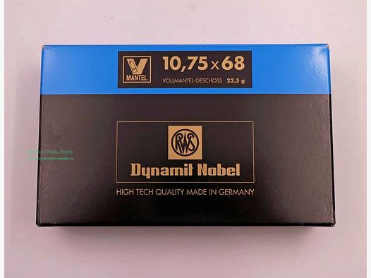 RWS (WZd.Fa.Rottweil) cartouches de fusil 10,75x68