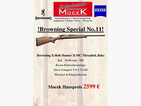 Browning X-Bolt Hunter II MC Threaded, mit Zeiss Conquest V4 3-12x56, links