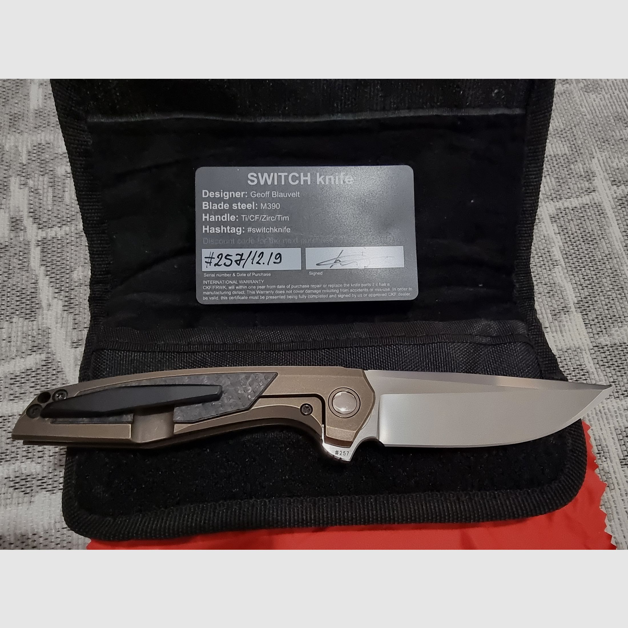 CKF Switch #257 – Tuff Knives – Limitiert 333 – M390 – Voll Titan – neu
