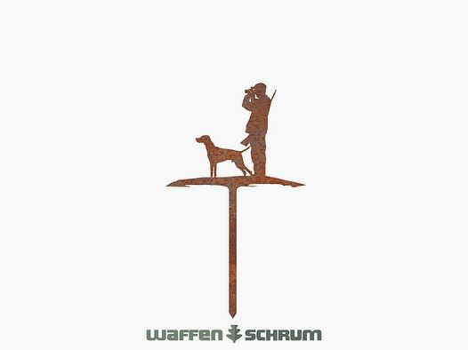 Workplace flower stake hunter with short hair