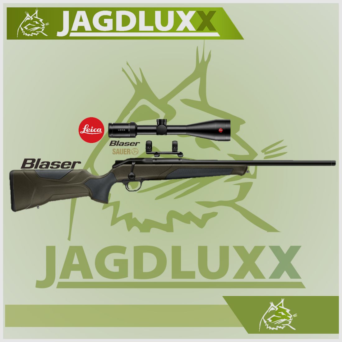 Blaser R8 Professional 2.0 in verde scuro set con Leica Amplus 6 2.5-15x56i