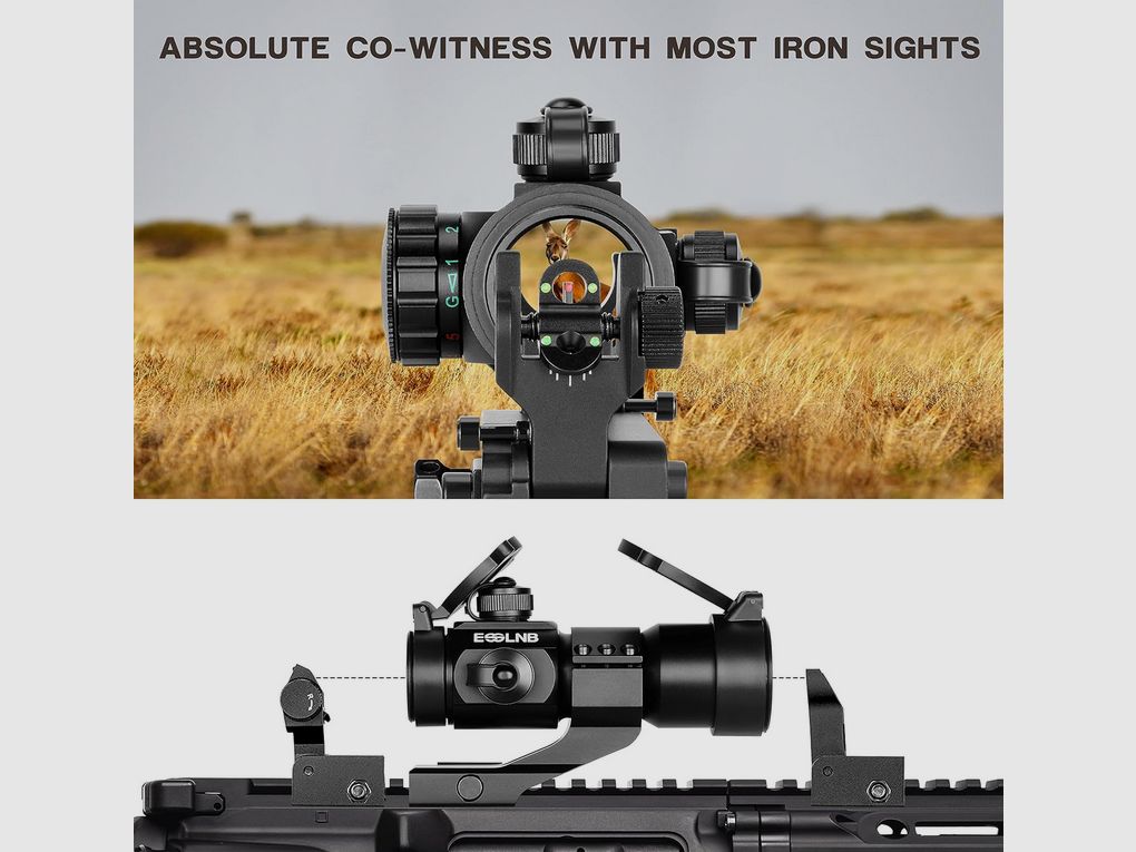 ESSLNB 30mm Red Dot - Red dot sight for Picatinny - Dot reticle - red/green