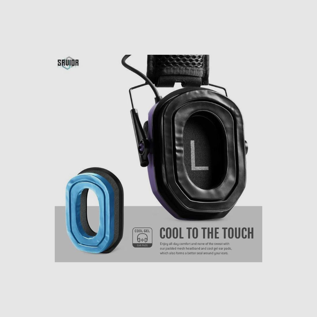 Casque SAVIOR Antibruit Electroniques Violet, image 5 sur 5