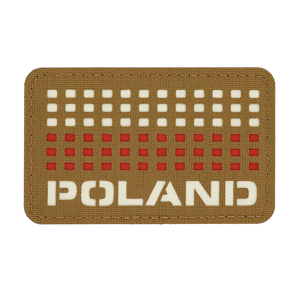 naszywka M-Tac Poland z flagą 50x80 Laser Cut coyote