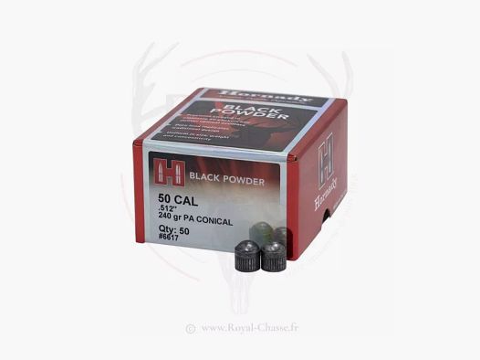 50 ogives coniques Cal.50 240Grs PA HORNADY