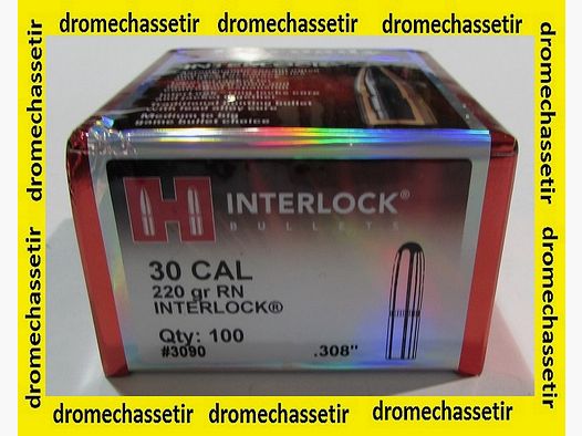 Scatola da 100 proiettili Hornady, cal 30, Round Nose, 220 grains, ref 3090