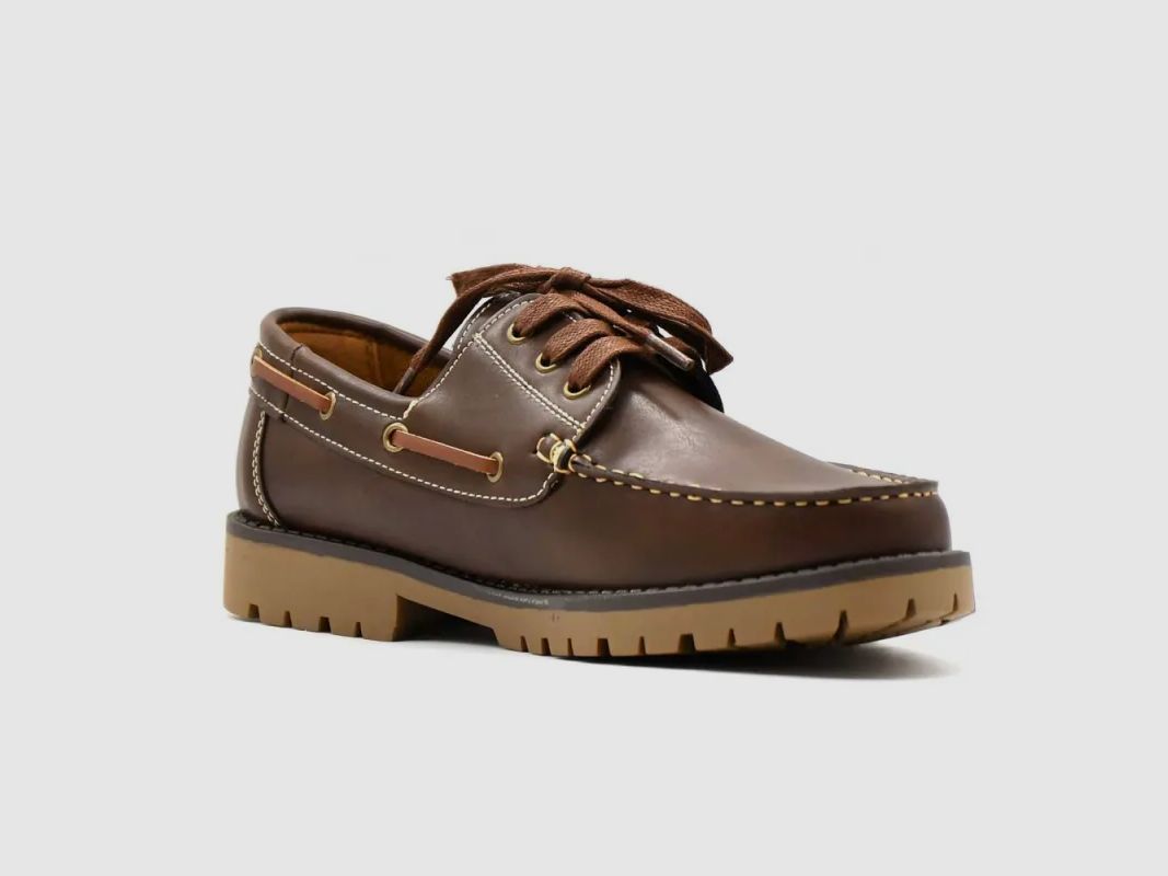 Chaussures bateau semelle crantée synthétique marron 40 à 46, image 1 sur 14