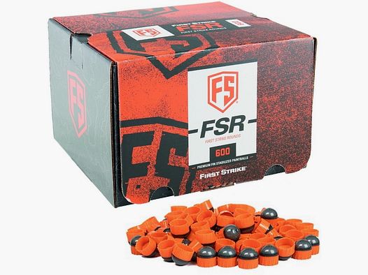 Boîte de Paintballs First Strike 600 coups (gris / orange)