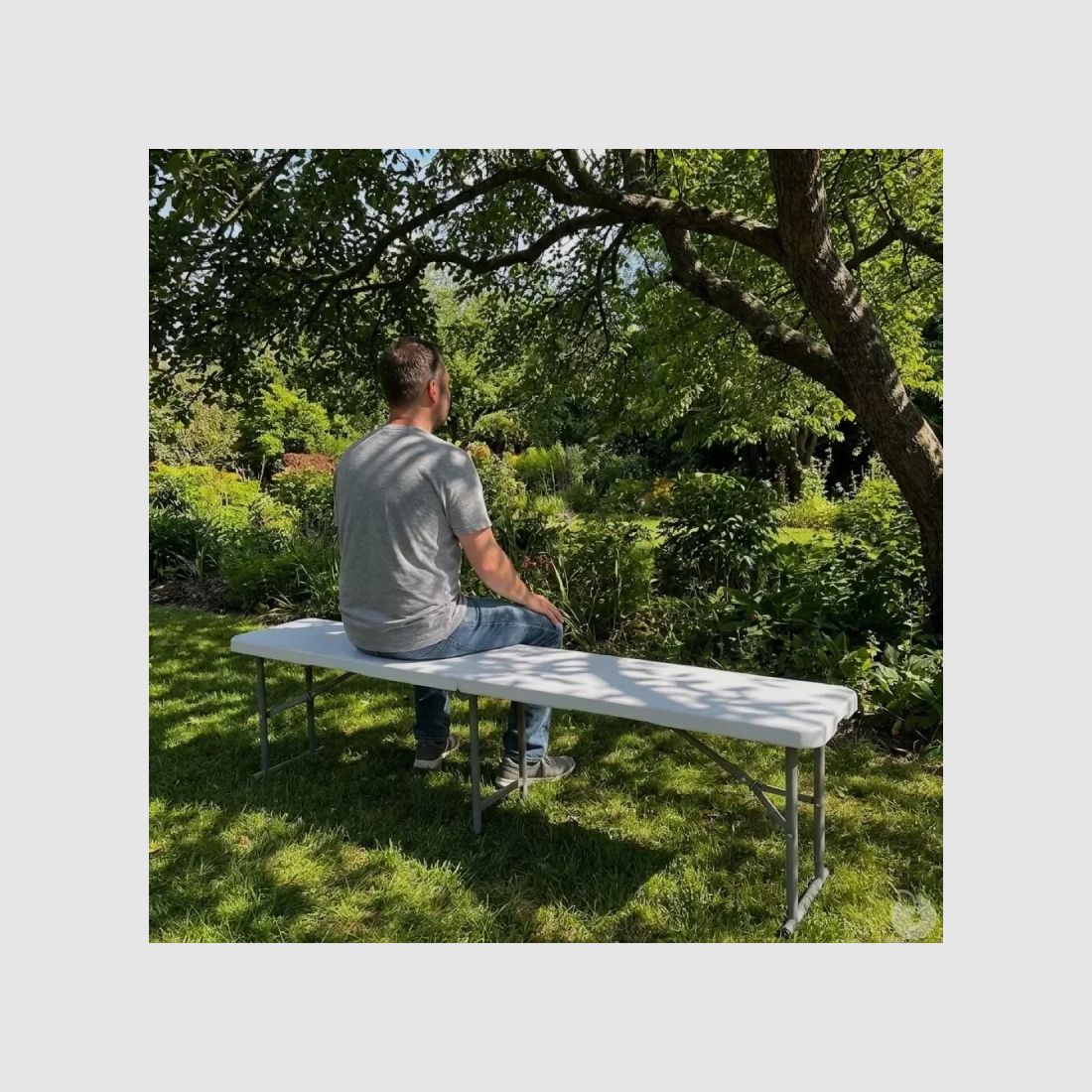 Klappbank weiß 180 X 27 X 43 cm für 3 Personen, Bild 6 von 13