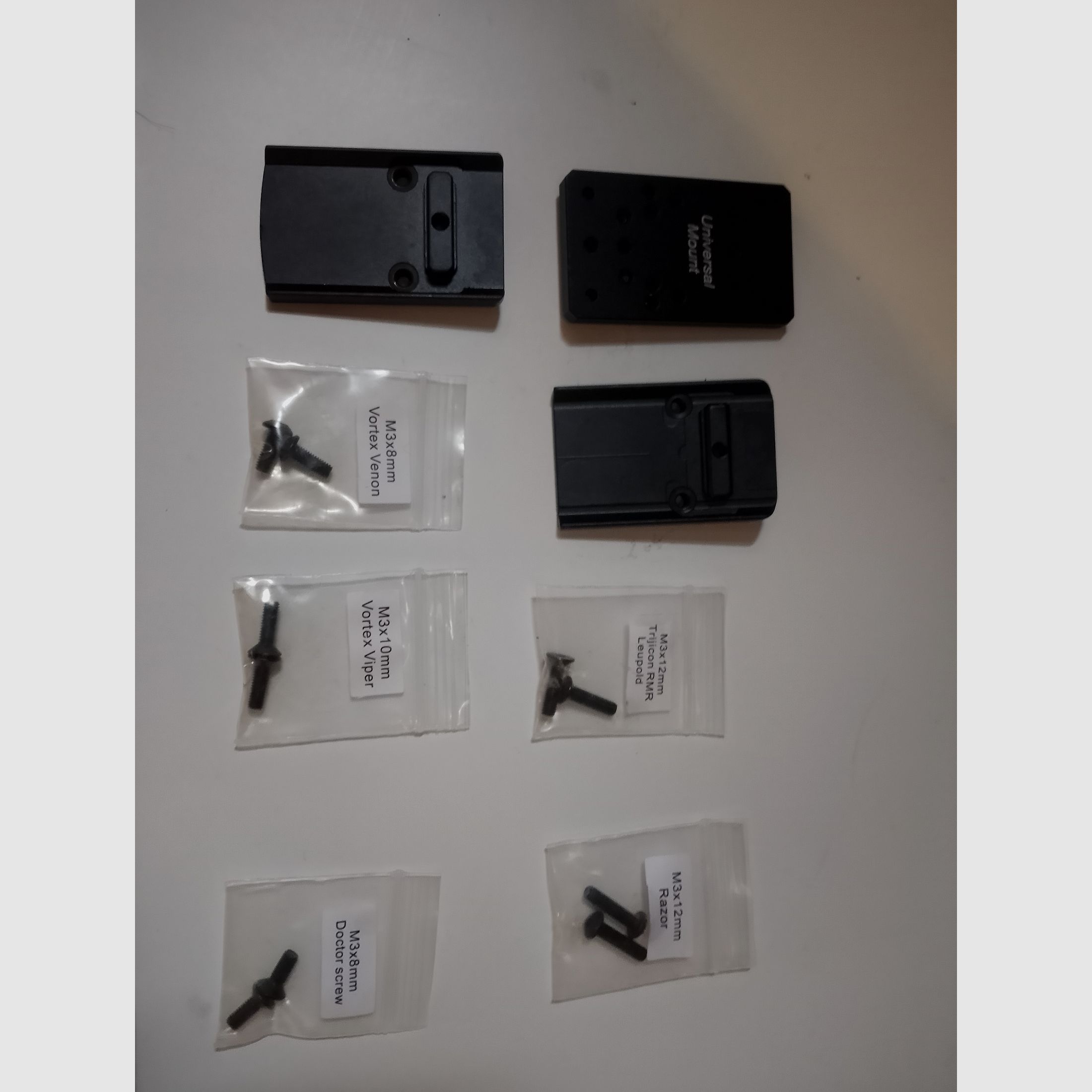 Placas de montaje diversas para pistola con tornillos para red dot sight zf Glock 17 19 22 Walther Beretta Umarex adaptador universal para montaje de scope