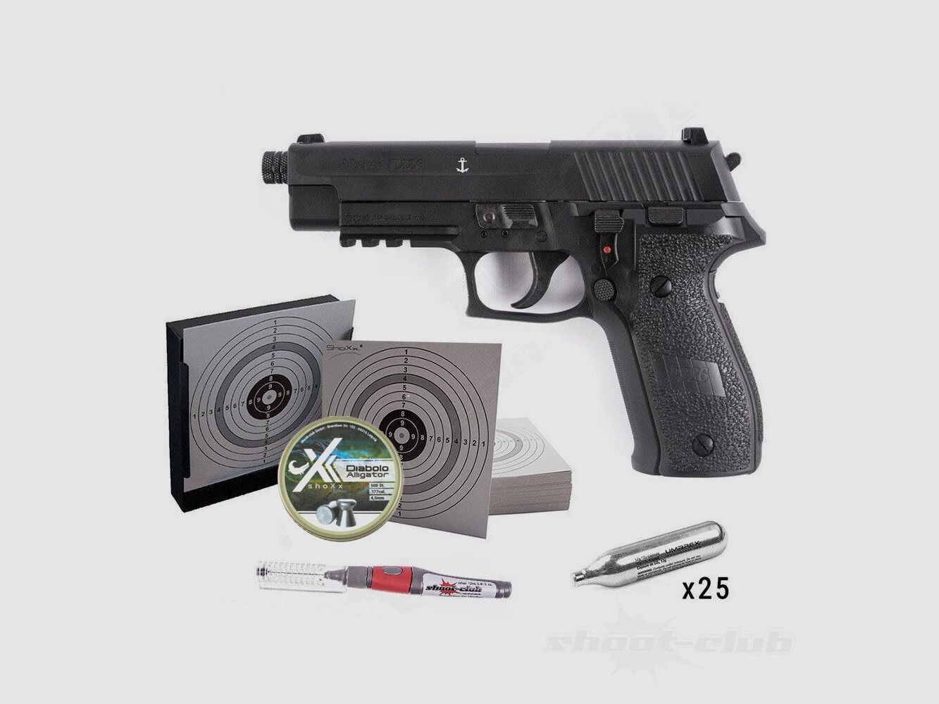 Sig Sauer P226 CO2 Pistole CBB 4,5mm Diabolos KF-Set