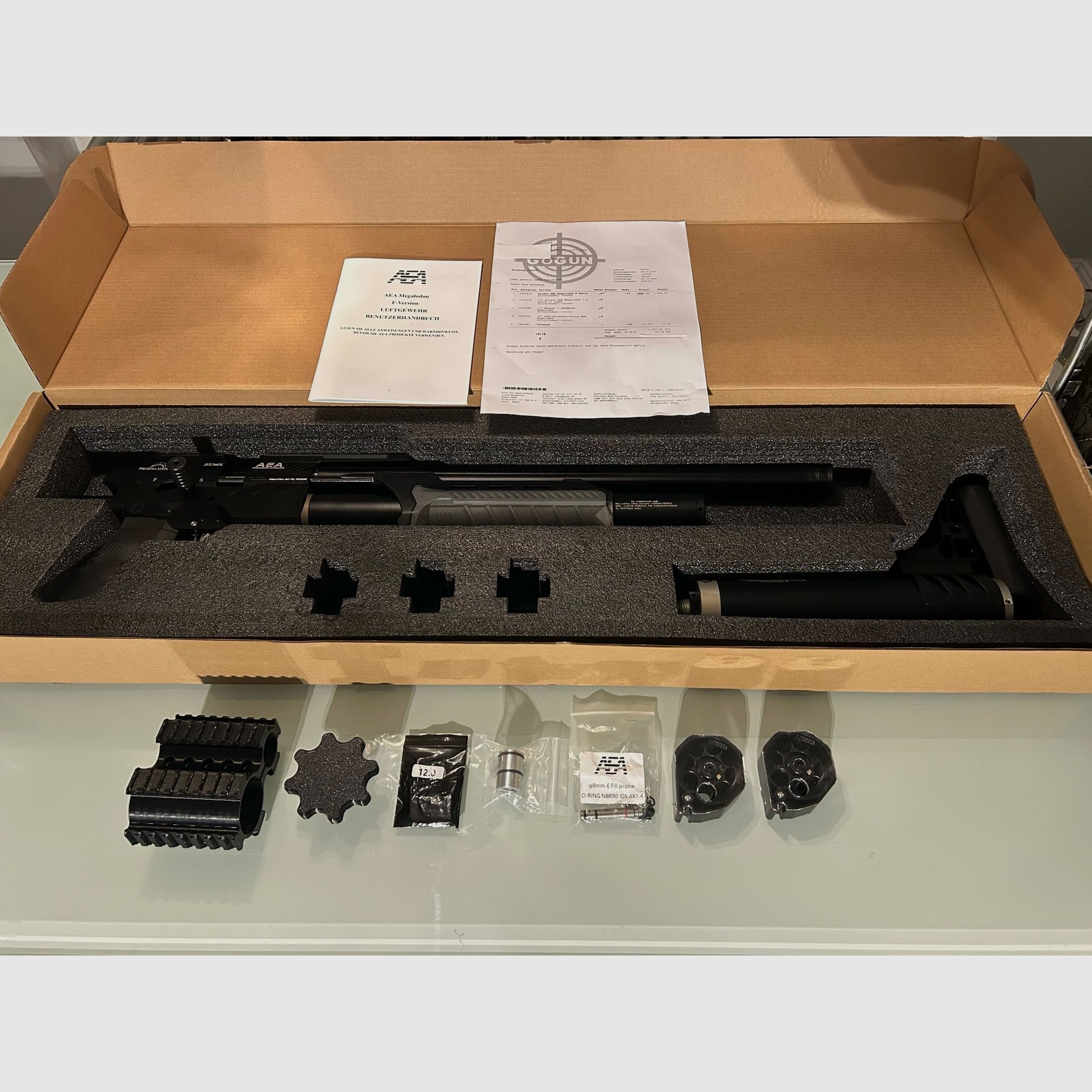 New AEA Megalodon F 7.5 Joule in Opv with invoice + accessories, immediately available!