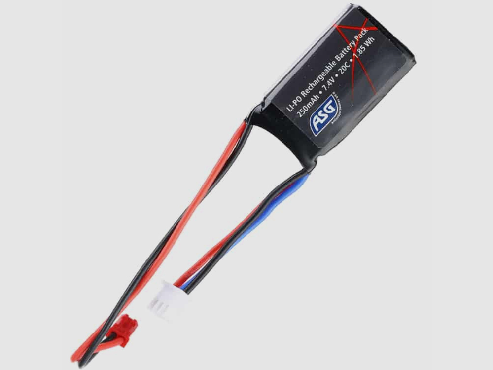 ASG 74V 250mAh 20C LiPo (JST plug)