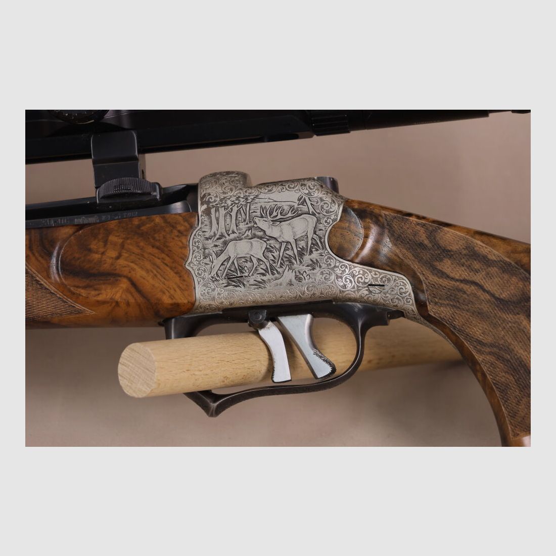 Outschar / Ferlach carabina a blocco sistema "Heeren" // legno da sogno // canna ottagonale // incisione // Zeiss Varipoint !!