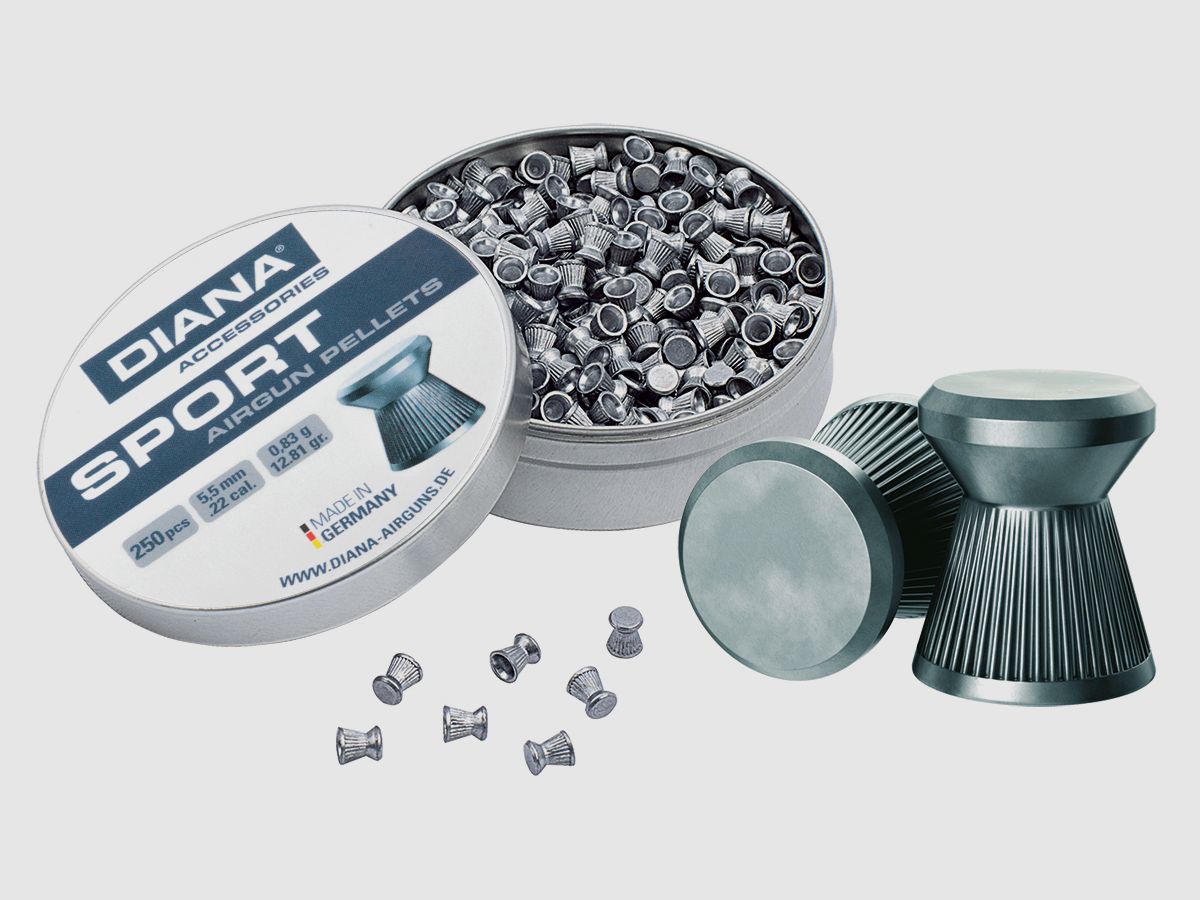 DIANA vlakke kop Diabolos geribbeld 5,5mm 250 stuks