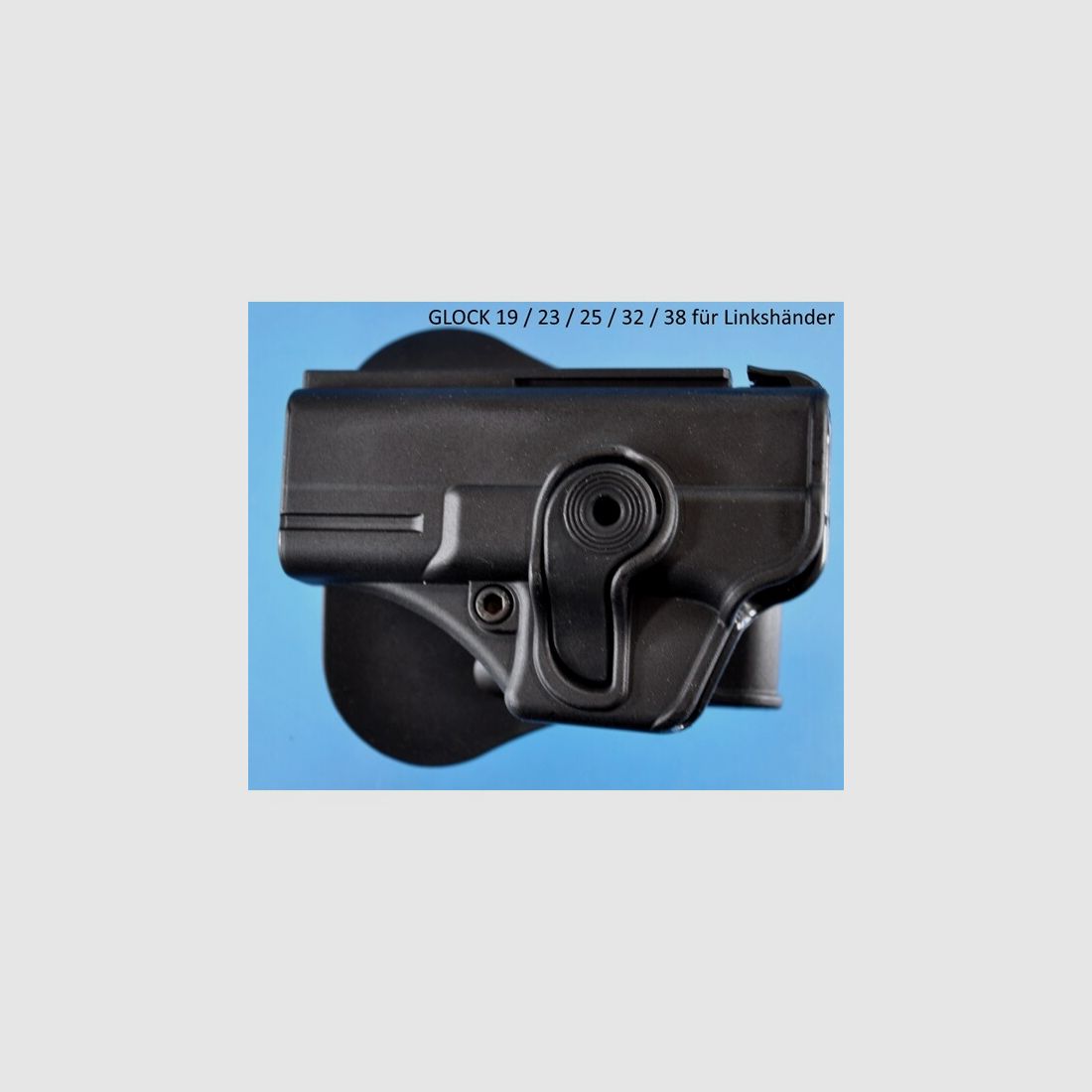 schwenkbares Paddle-Holster f.Glock 17 / 23 / 25 / 32 und 38 für Linkshänder