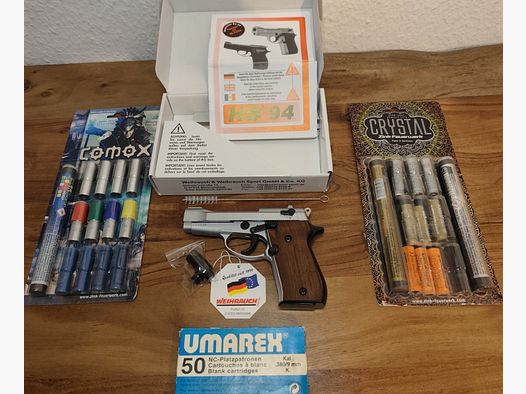 Weihrauch HW 94 Steal Look braune Echtholzgriffe PTB 855 Großes Smmler-Set