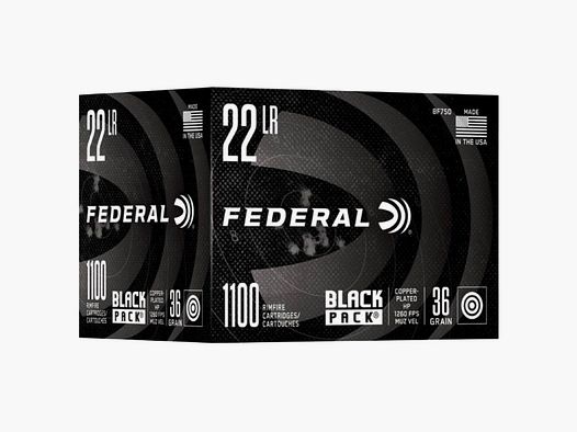 FEDERAL .22 LR Black Pack 36GR LEAD HP 1100 St.