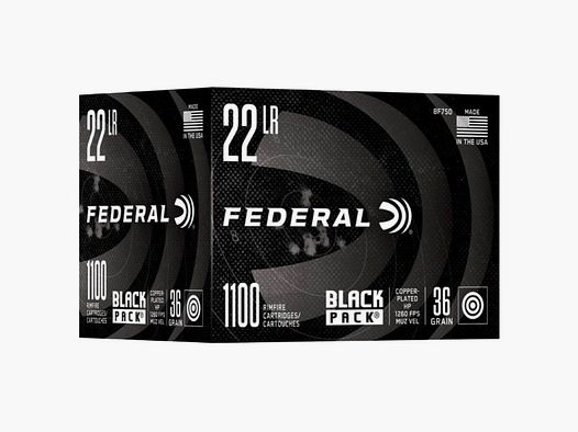 FEDERAL .22 LR Black Pack 36GR LEAD HP 1100 St.