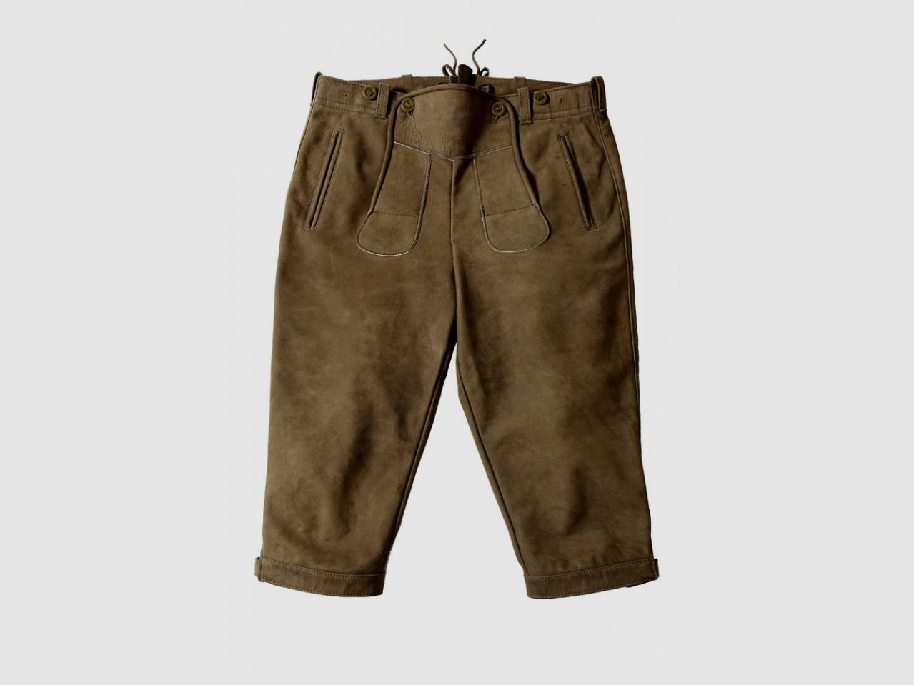 pantalon en cuir, olive ancien
