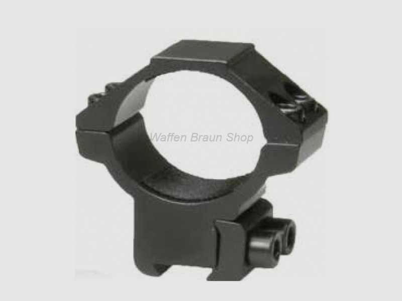Bauer Ringmontage für 11mm Prismenschiene, Schwarz matt, 30mm, Flach