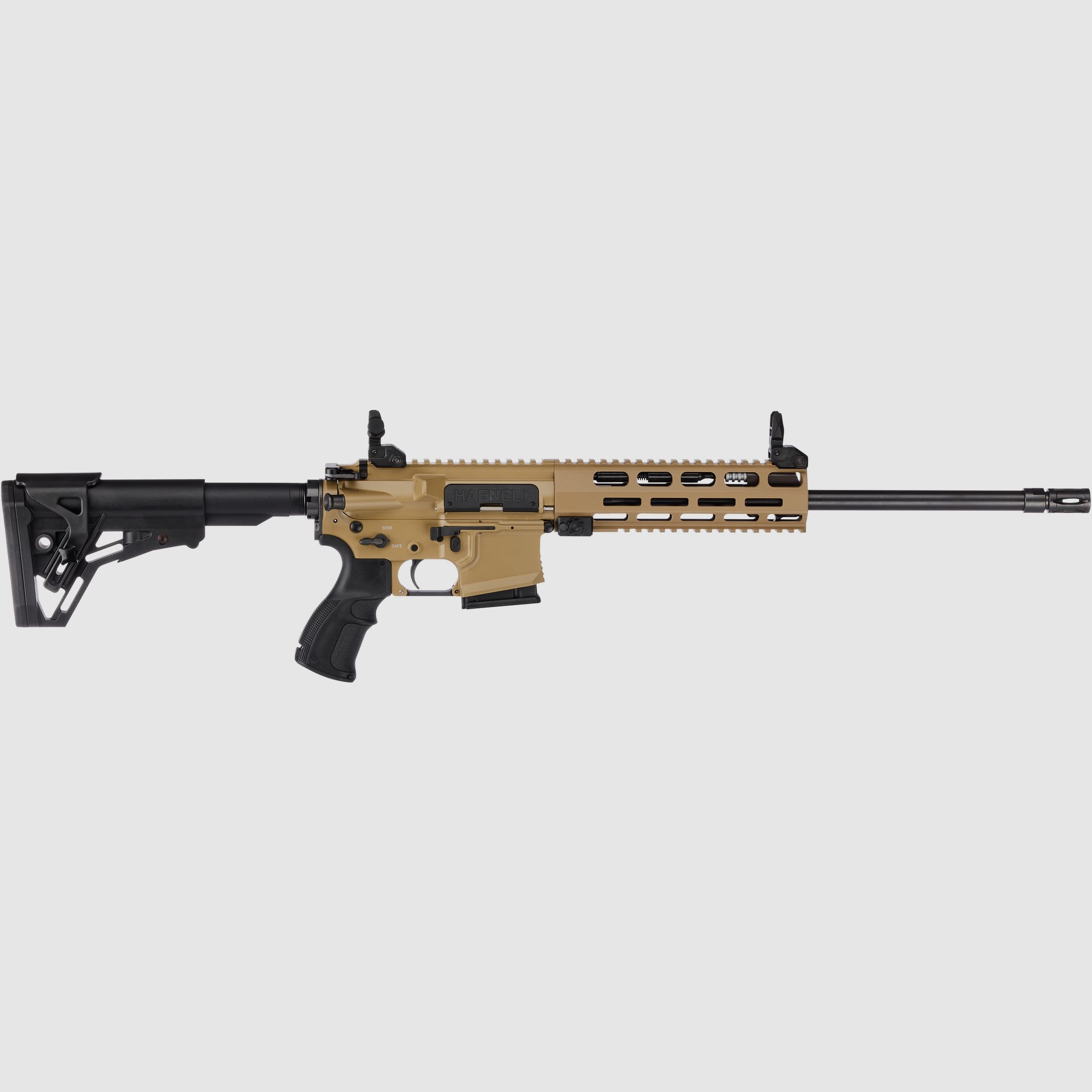 Haenel CR 223 M-LOK Handschutz Lauflänge 423 mm | Direktabzug | Handschutz kurz | Sandfarben | sportlich zugelassen, Kal. .223 Rem.